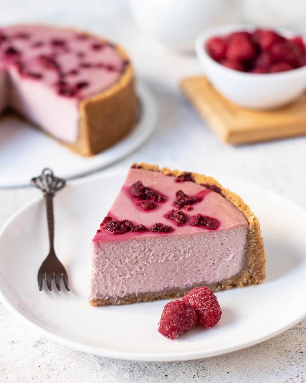 Perfect raspberry cheesecake