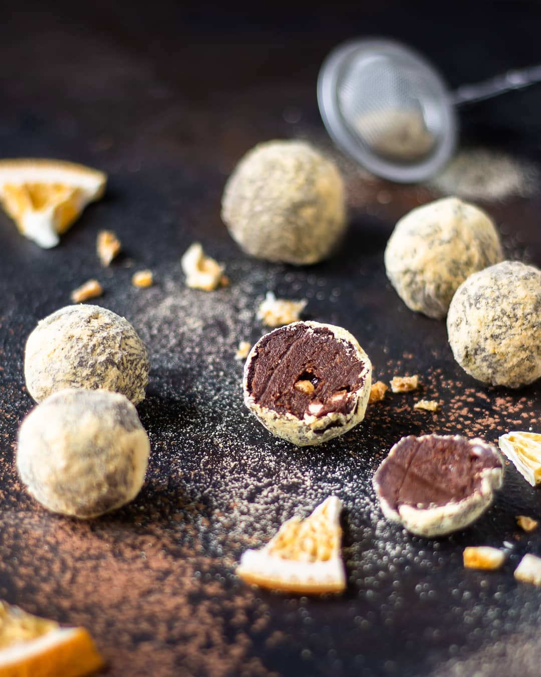 Vegan chocolate & orange truffles